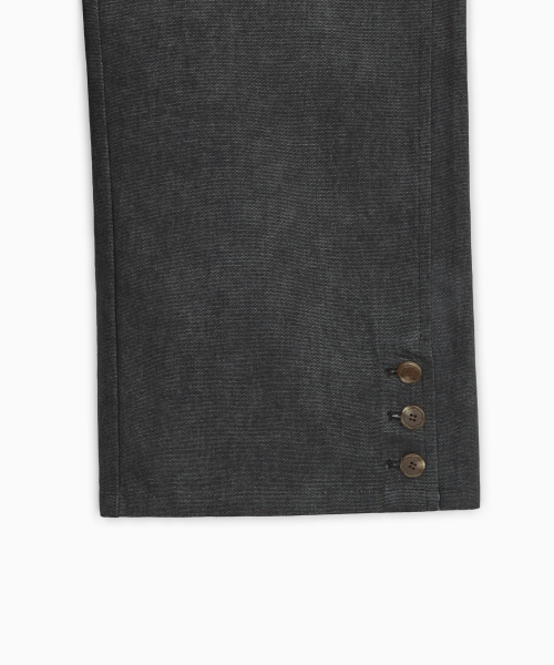 VINTAGE DOT BUTTON CAPRI PANTS, CHARCOAL thumbnail 5