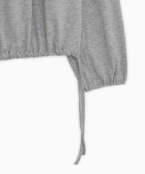 STRING BOAT NECK JERSEY BLOUSE, GRAY thumbnail 5