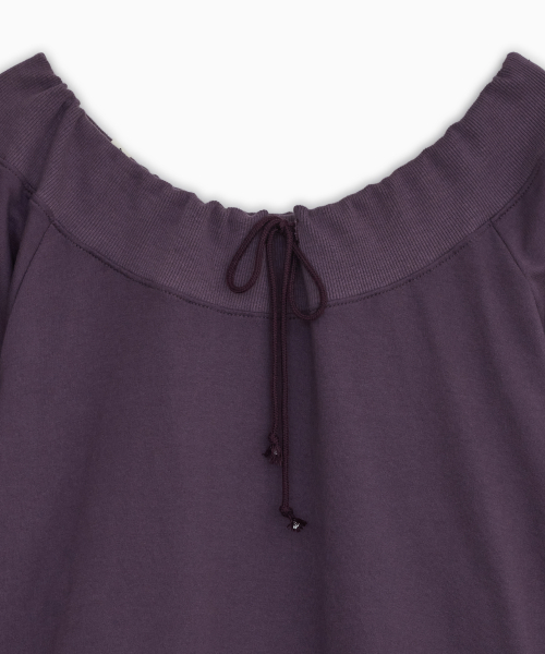 STRING OFF SHOULDER SWEATSHIRT, PURPLE view 4