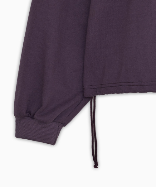 STRING OFF SHOULDER SWEATSHIRT, PURPLE view 5