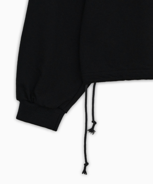 STRING OFF SHOULDER SWEATSHIRT, BLACK thumbnail 5