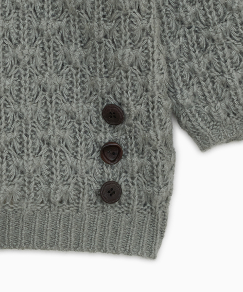 Nubby Textured Half Knit, Gray thumbnail 5