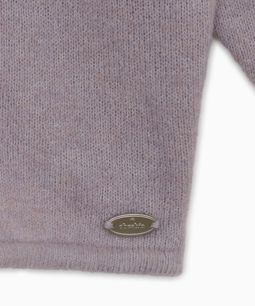 SOFT ALPACA LAYERED U-NECK KNIT, LAVENDER thumbnail 5