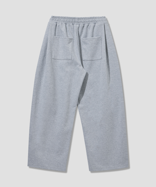 Multi Tuck Curved Sweatpants [Gray] thumbnail 5