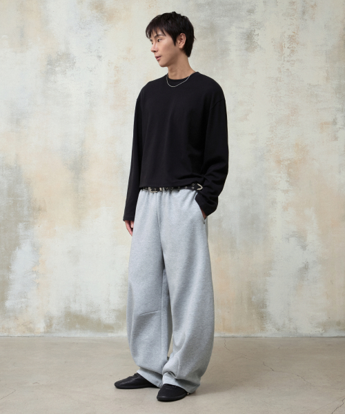 Belt Loop Rivet Sweatpants [Gray] thumbnail 3