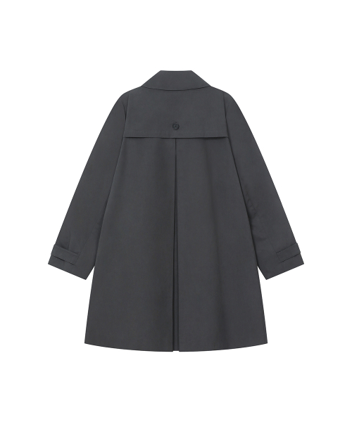 Double Button Pleats Trench Coat Charcoal thumbnail 3