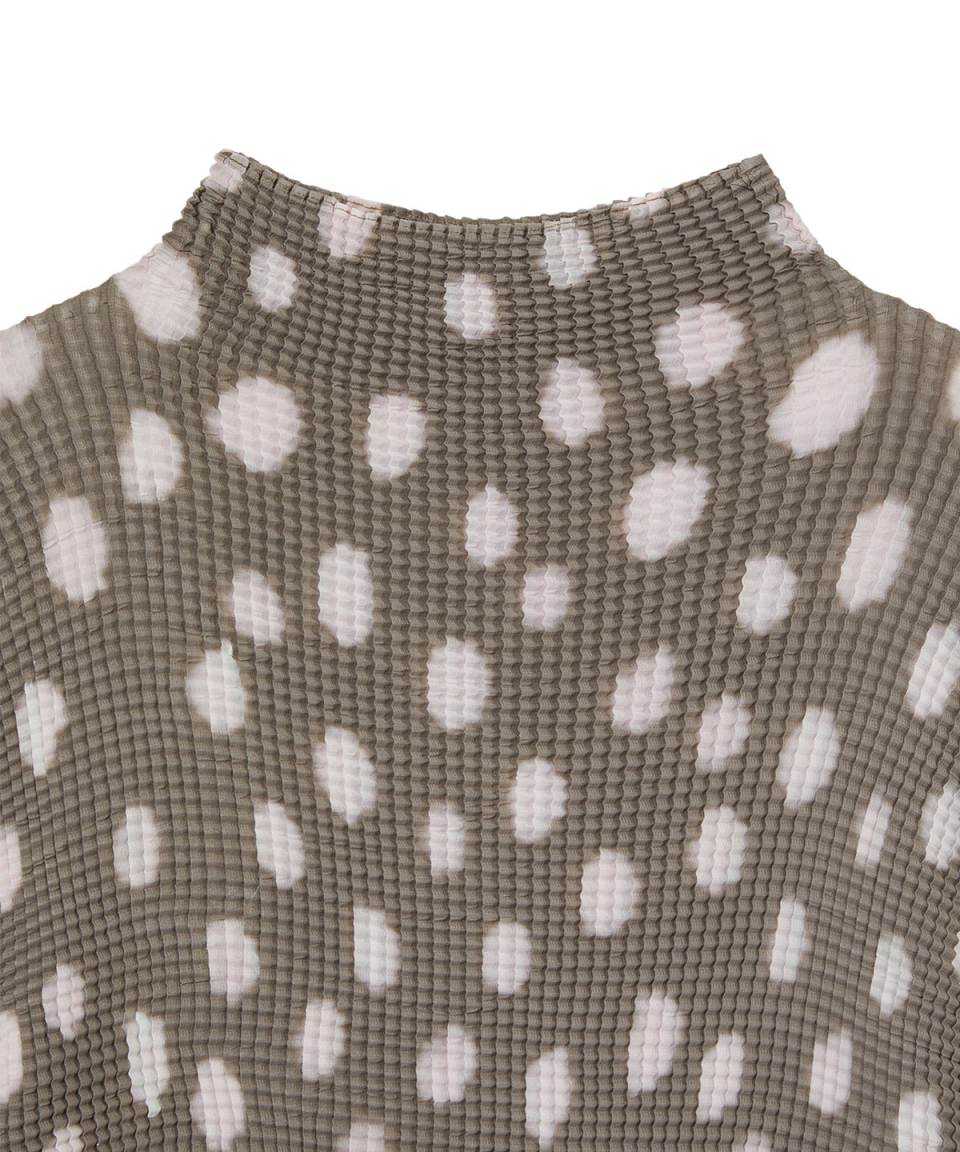 PLEATED GRAPHIC T SHIRT - 3 COLORS BROWN