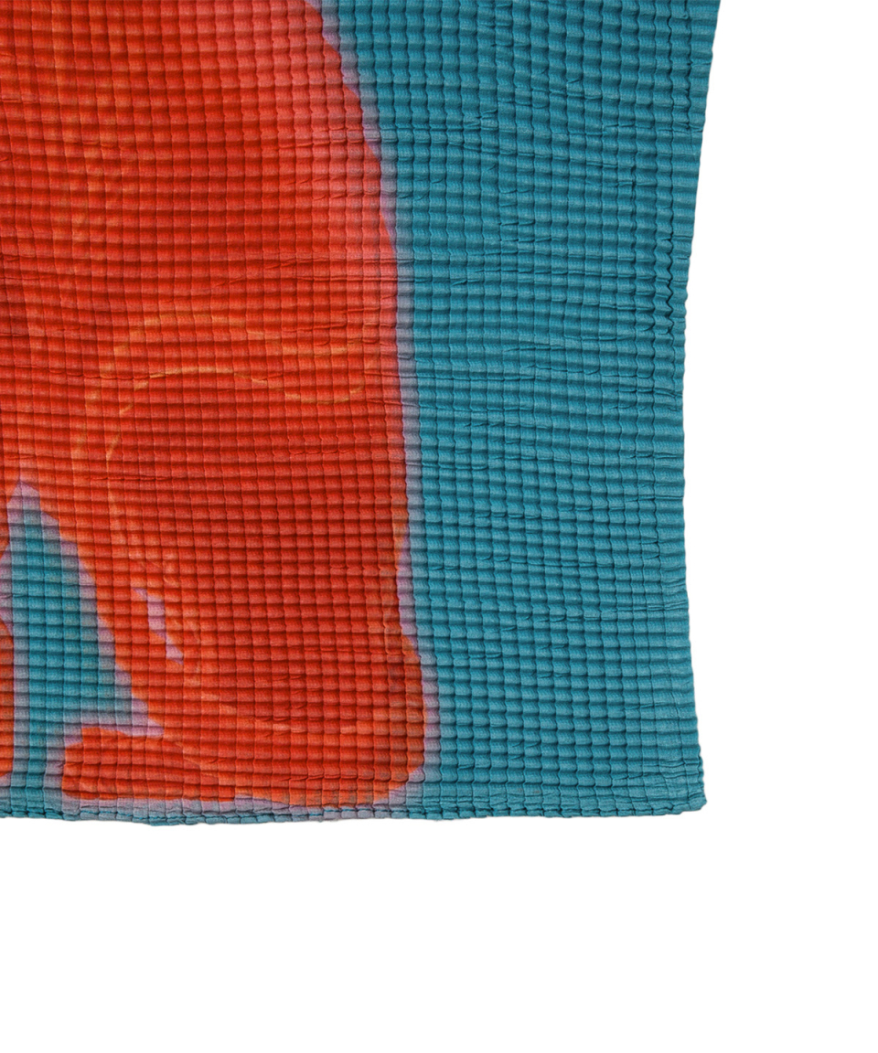 PLEATED GRAPHIC T SHIRT - 3 COLORS BLUE