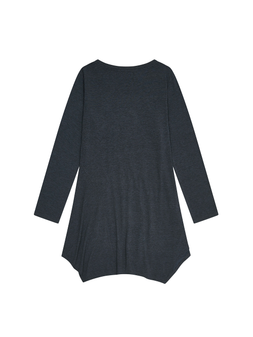Boat Neck Jersey Dress [Charcoal] thumbnail 3