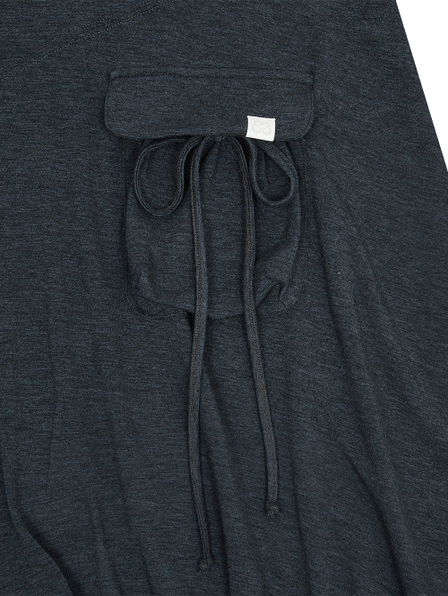 Boat Neck Jersey Dress [Charcoal] thumbnail 4