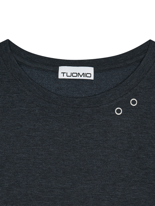 Boat Neck Jersey Dress [Charcoal] thumbnail 5