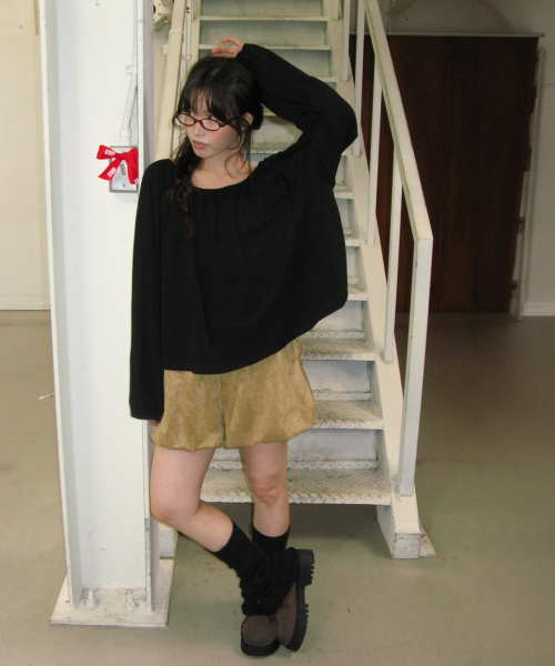 DRAWSTRING BALLOON SHORTS SUEDE BROWN thumbnail 2