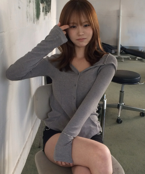 Essential Cutout Pintuck Snap Button-Up Basic Hooded Long Sleeve Slim Fit Cardigan _3COLOR