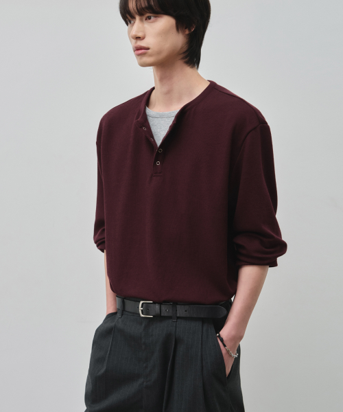 FASHION PLANET X ALYSS Layered Henry Neck Crop Knit T - 3 Colors thumbnail 2