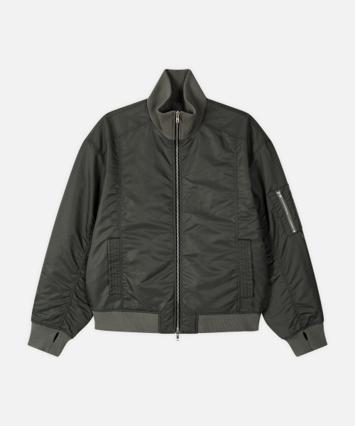 RIX Cropped High-Neck Ma1 Jacket [KHAKI] thumbnail 3