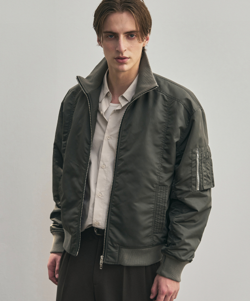 RIX Cropped High-Neck Ma1 Jacket [KHAKI] thumbnail 2