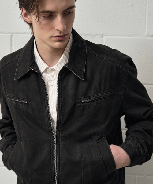 BRANDO Washed Cotton Swing Top Jacket [CHARCOAL] thumbnail 2