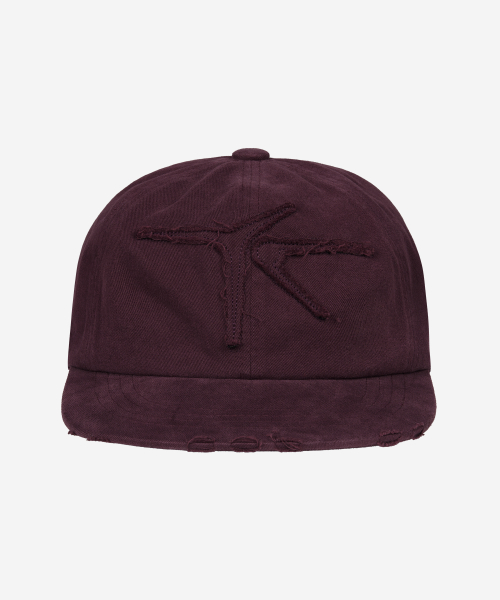 DEV:12 ND Applique Graphic Flat Brim Ball Cap_Aubergine thumbnail 2