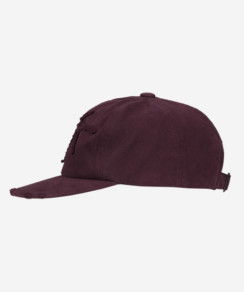 DEV:12 ND Applique Graphic Flat Brim Ball Cap_Aubergine thumbnail 4