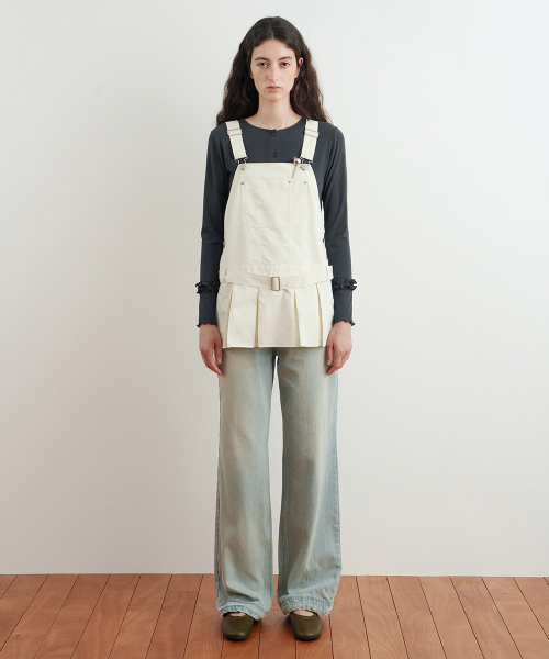 Pleats Mini Overall (Cream) thumbnail 2