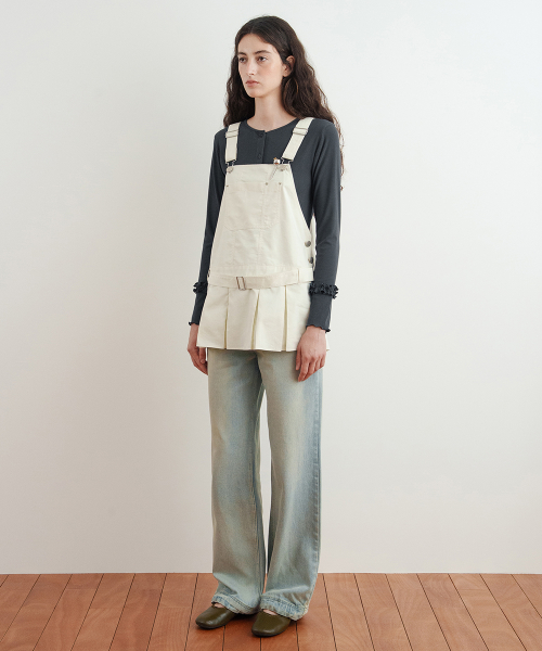 Pleats Mini Overall (Cream) thumbnail 3