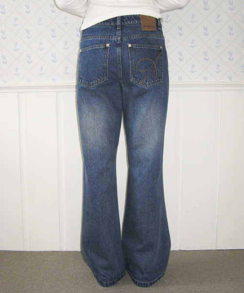 Classic Bootcut Denim Pants - Blue thumbnail 3