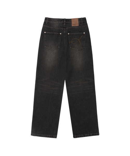 Classic Straight Denim Pants Black thumbnail 9