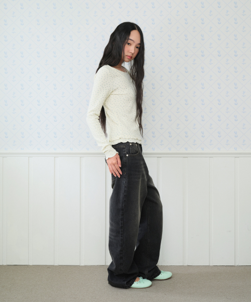 Classic Straight Denim Pants Black thumbnail 5