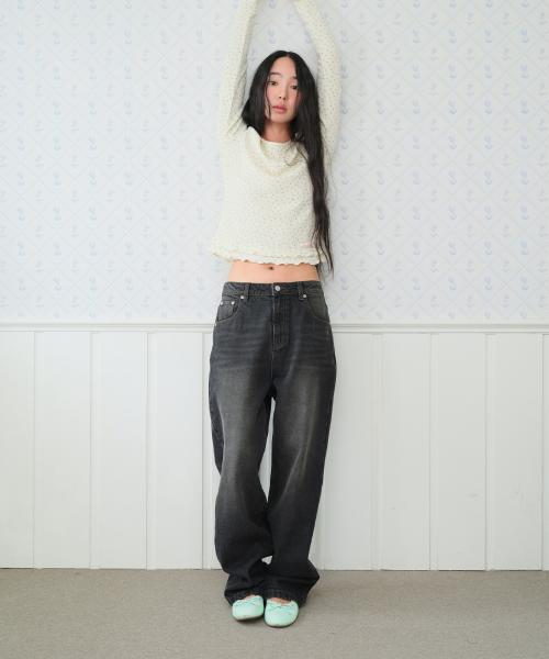 Classic Straight Denim Pants Black thumbnail 6