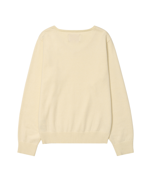 Classic Regular V-Neck Knit Ivory thumbnail 8