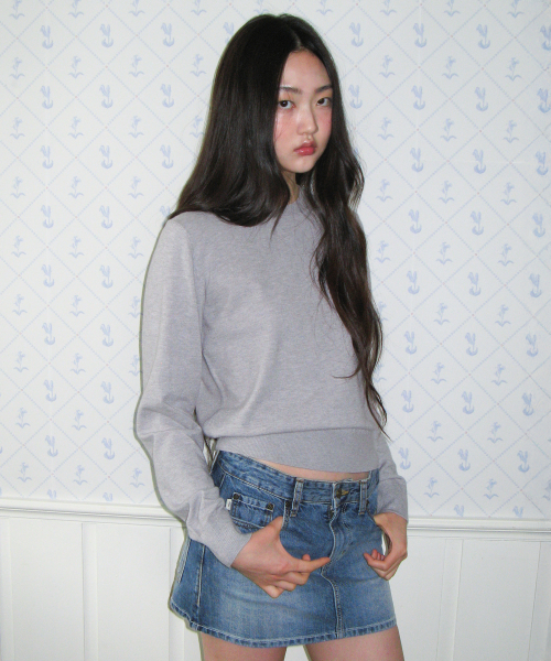 Classic Regular U-Neck Knit, Grey thumbnail 2