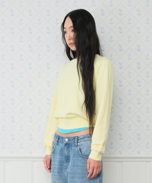 Classic Regular U-Neck Knit Yellow thumbnail 5