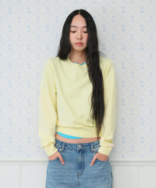 Classic Regular U-Neck Knit Yellow thumbnail 7