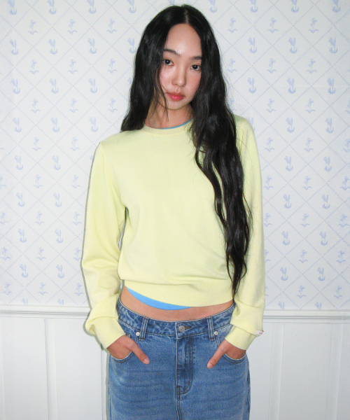 Classic Regular U-Neck Knit Yellow thumbnail 2
