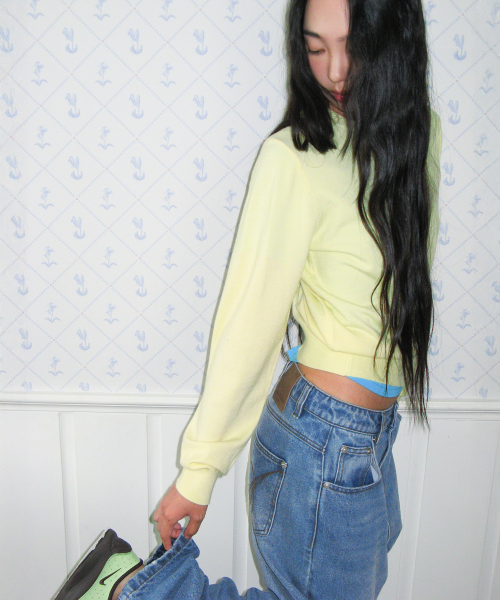 Classic Regular U-Neck Knit Yellow thumbnail 3