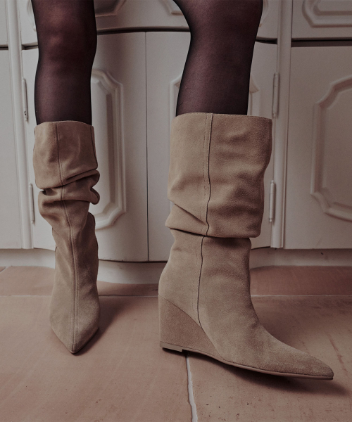 309 fade wedge boots / beige