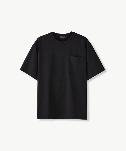 Supima Cotton Pocket T Shirt_Black (Oversized Fit)_STSVB82OSB thumbnail 3