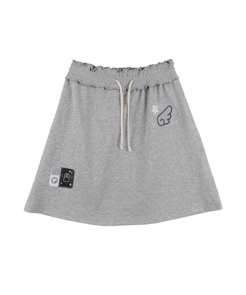 HSD Applique Sweat Skirts_Melange Gray