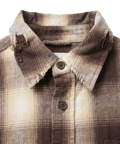 WORN SIGNAL CHECK SHIRT_BROWN thumbnail 3