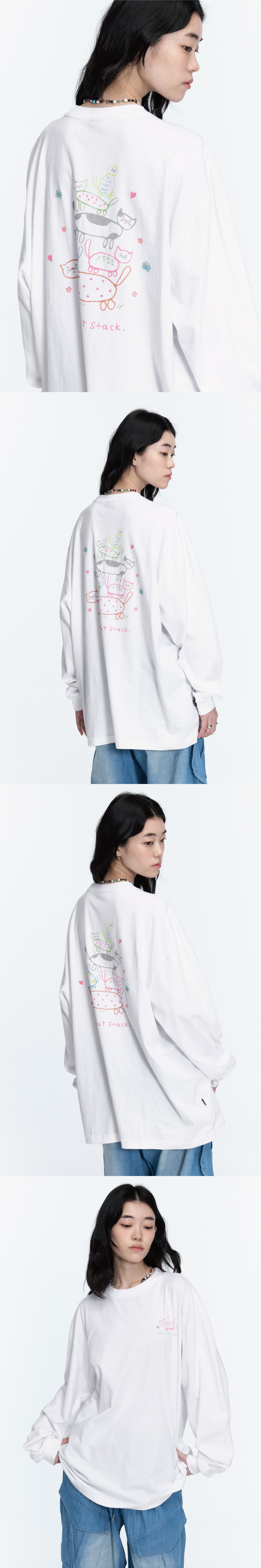 CAT LONG SLEEVE - 2 COLORS WHITE