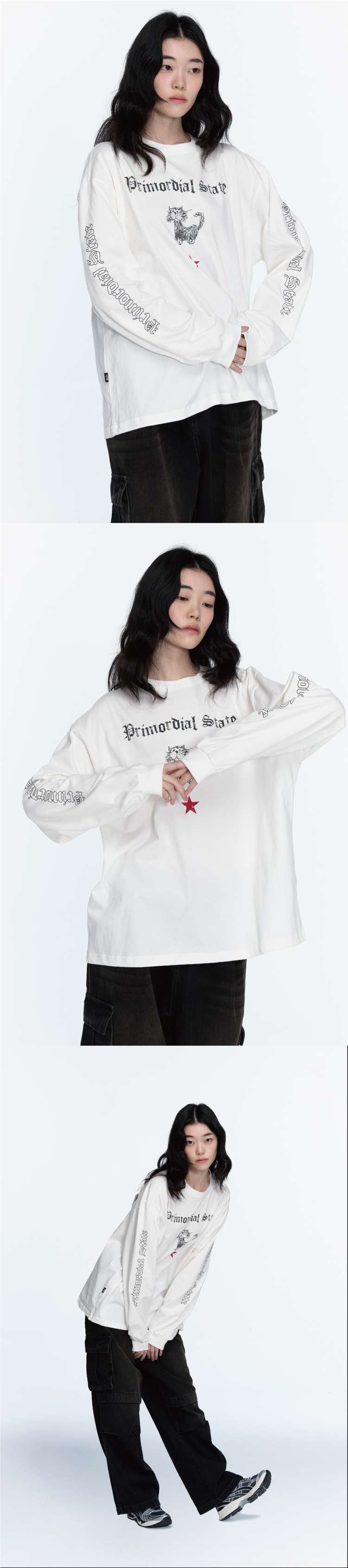 PRIMORDIAL LONG SLEEVE STAR - 3 COLORS WHITE
