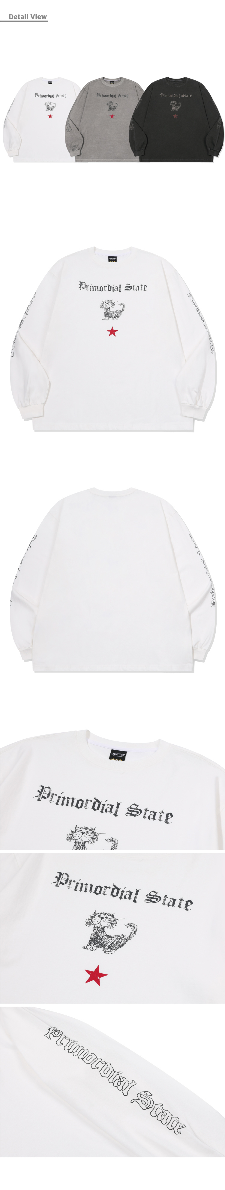 PRIMORDIAL LONG SLEEVE STAR - 3 COLORS WHITE