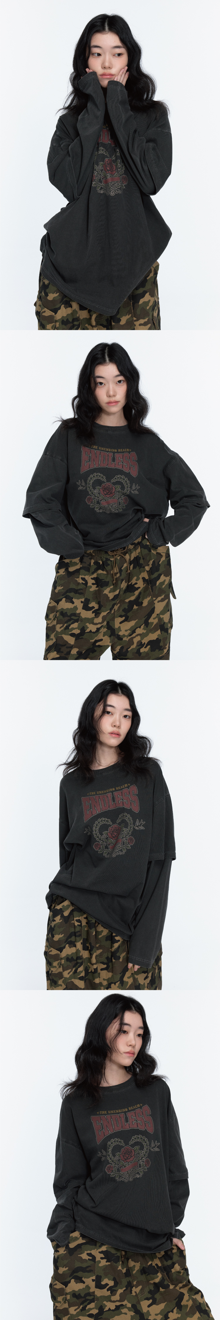 LAYERED PIGMENT LONG SLEEVE - 2 COLORS BLACK