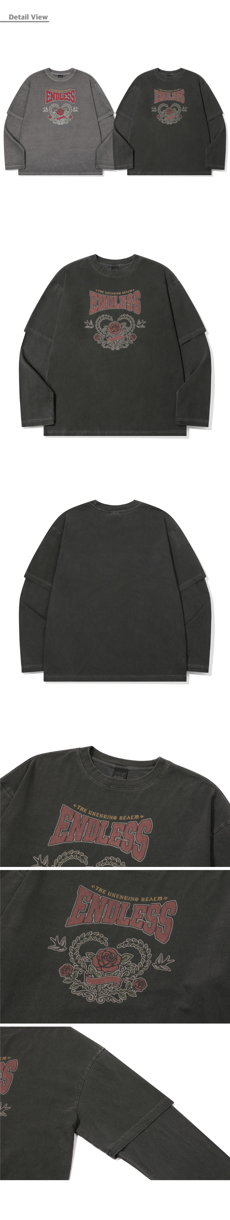 LAYERED PIGMENT LONG SLEEVE - 2 COLORS BLACK