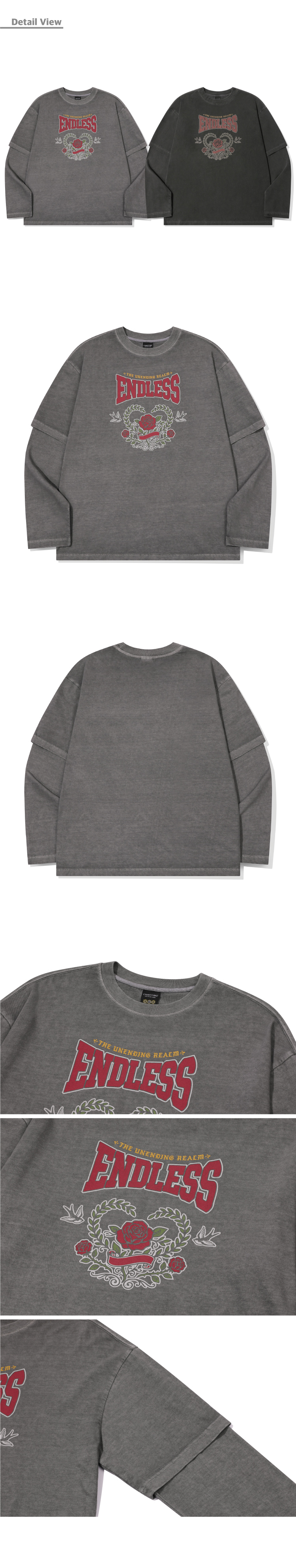 LAYERED PIGMENT LONG SLEEVE - 2 COLORS DARK GREY
