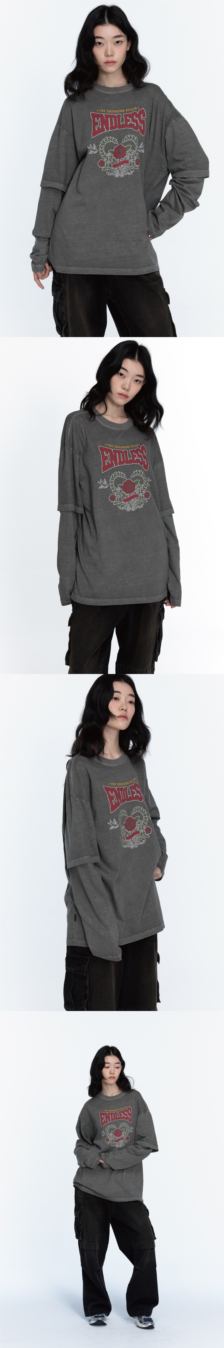 LAYERED PIGMENT LONG SLEEVE - 2 COLORS DARK GREY