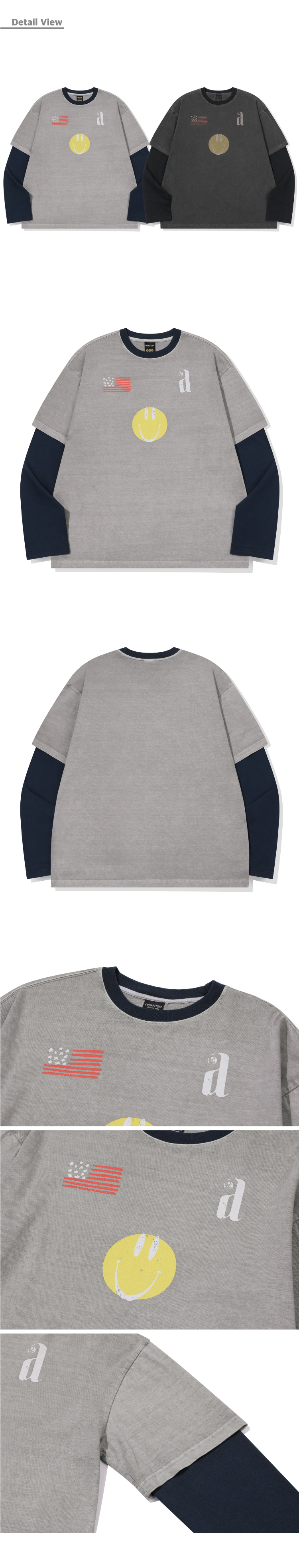 LAYERED LONG SLEEVE - 2 COLORS GREY