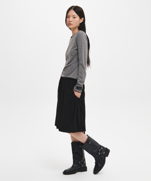Jersey Balloon Midi Skirts [BLACK] / GF3LSK503 thumbnail 5