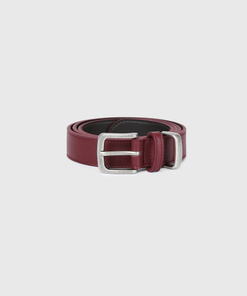 Vintage Shrunken Leather Belt (Burgundy) thumbnail 3