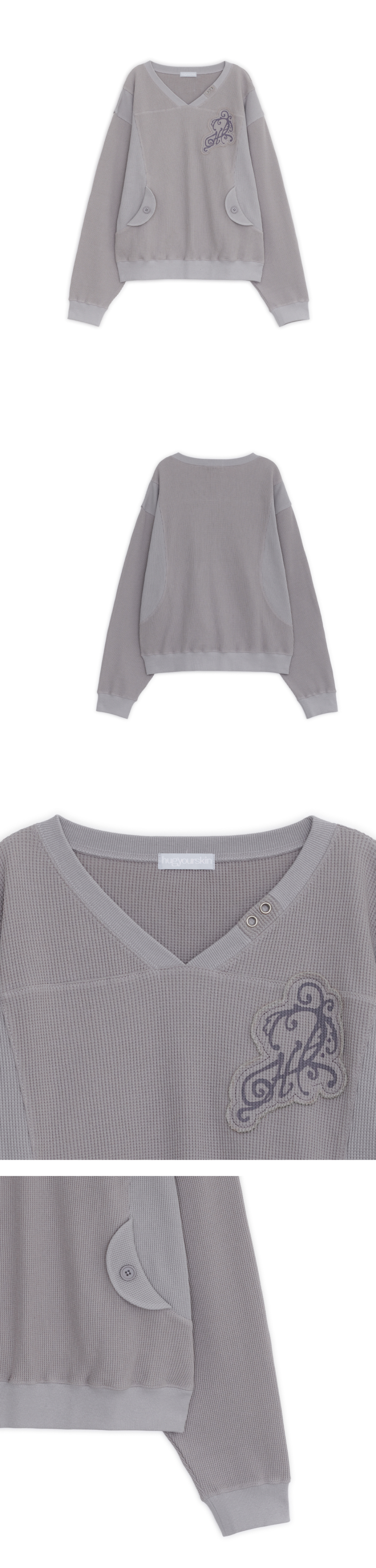 WAFFLE TWO TONE SWEATSHIRT - 2 COLORS GREY